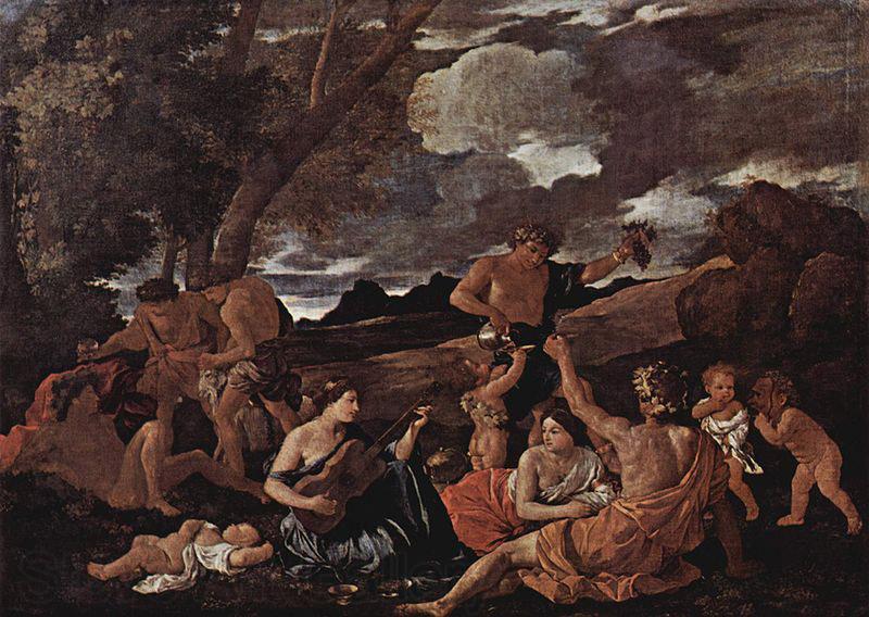 Nicolas Poussin Bacchanal with a Lute-Player Norge oil painting art